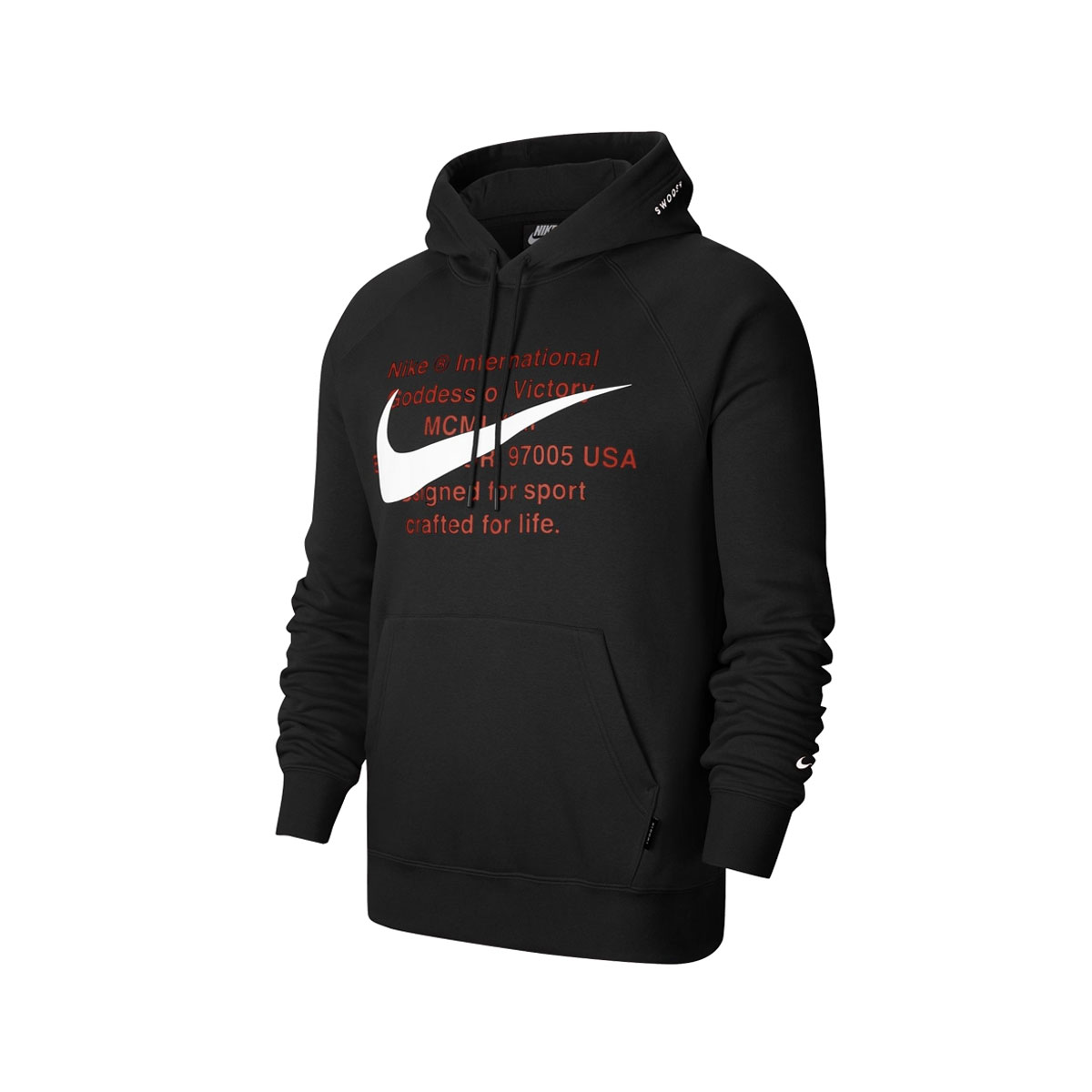 nike men's sportswear swoosh pullover hoodie red